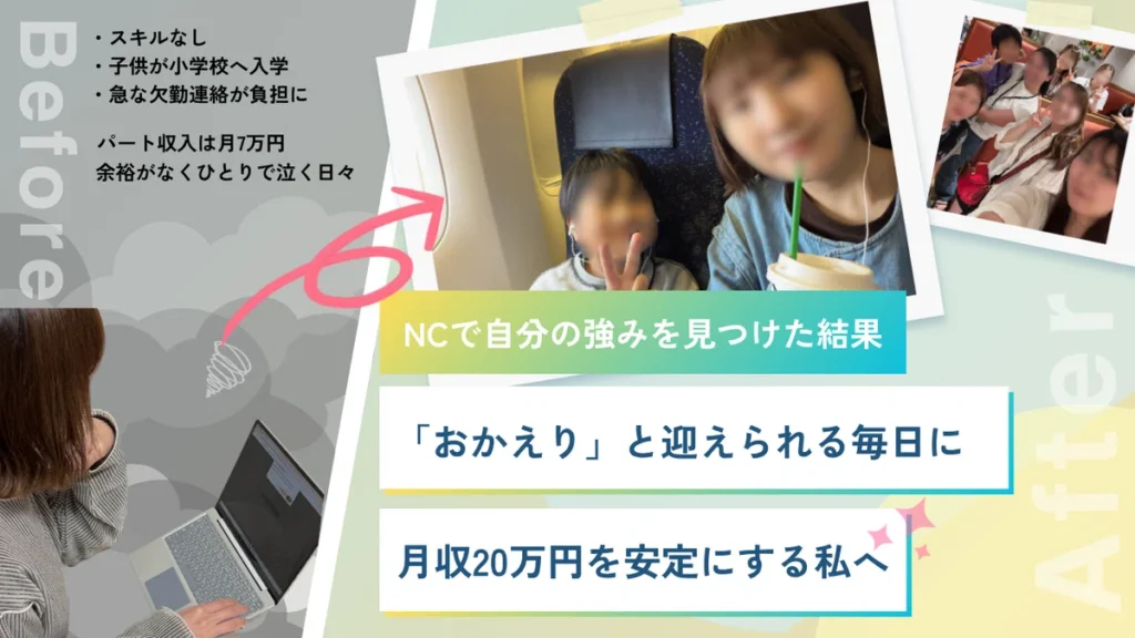 子供の小学校入学で働き方に悩み月収7万円、夜ひとりで泣いていた私が、在宅ワークで収入3倍・お家で「おかえり」と言えるまで