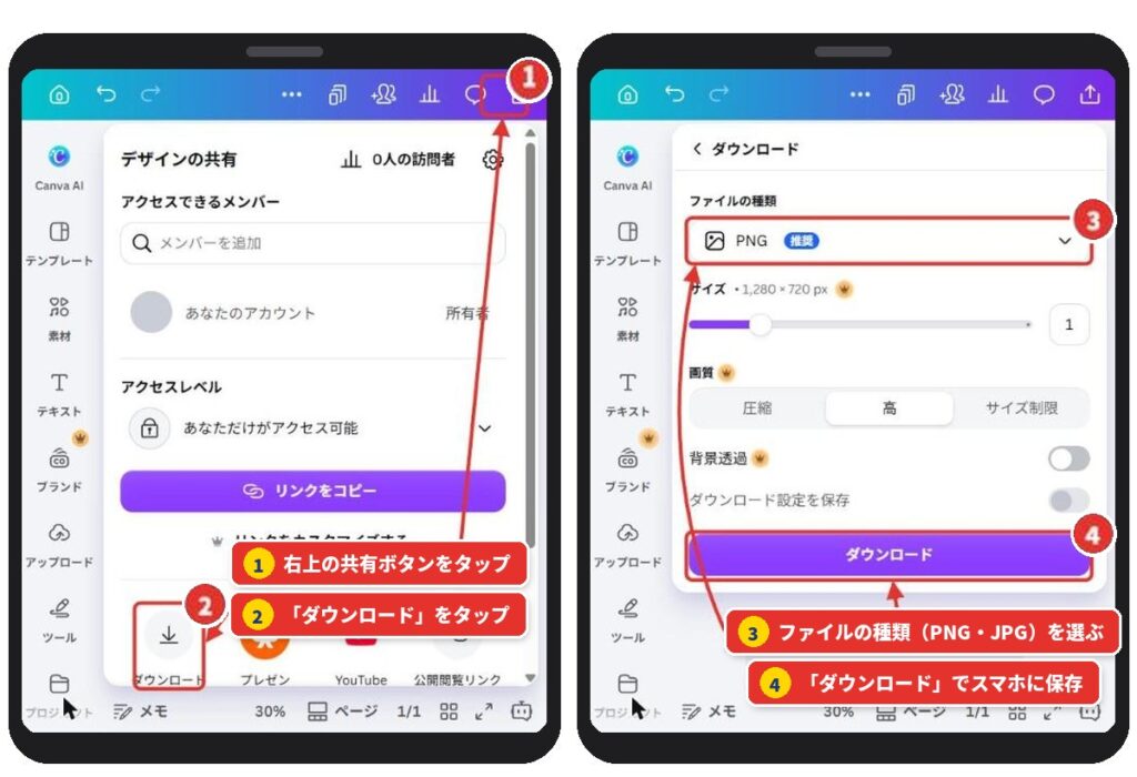 ③スマホに保存
