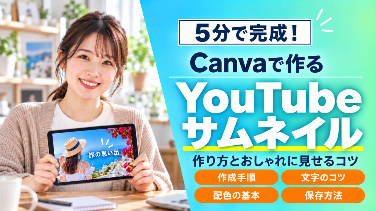 【5分で完成】Canvaを使ってYouTubeサムネイルを作る方法とは？手順やおしゃれに見せるコツをプロが徹底解説